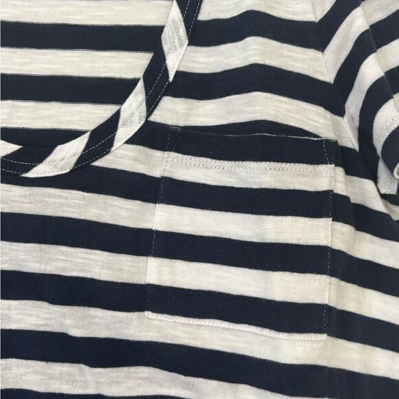 Classic Caslon Striped Navy and White Women's Scoop Neck Tee - Picture 2 of 5